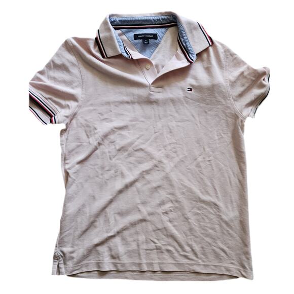 Tommy Hilfiger Men Baby Pink Men Polo T-Shirt  Size Medium - Picture 1 of 8